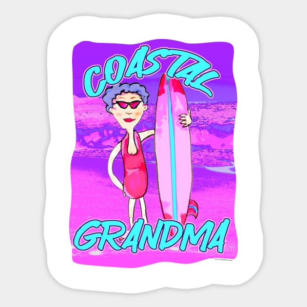 Coastal Grandma Epic Trend Fun Cartoon Sticker by Tshirtfort